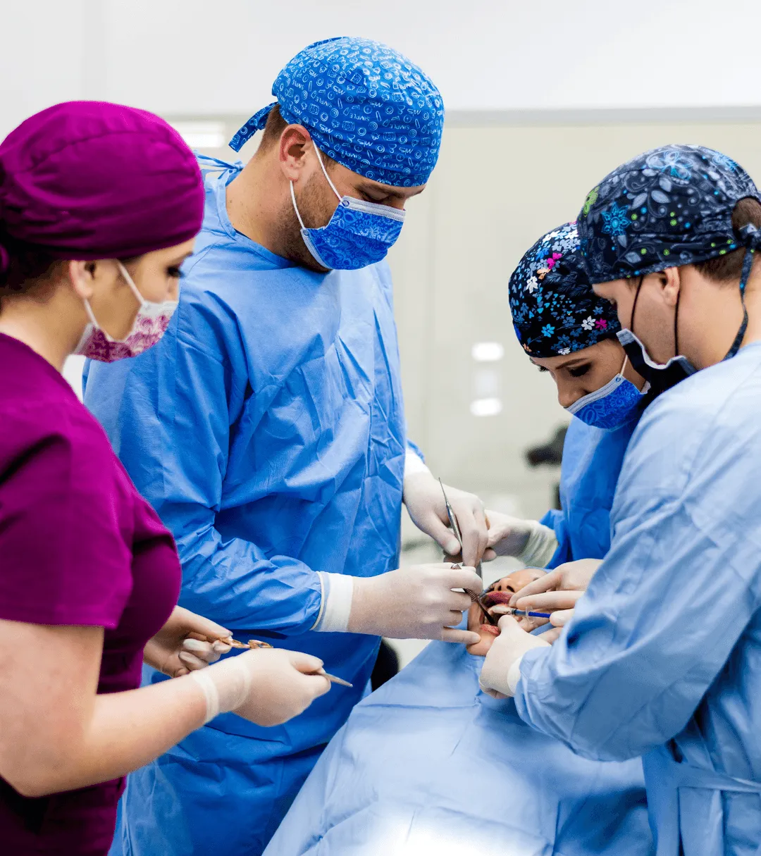 Dentist performing a procedure.